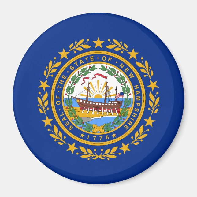 Statlig flagga i New Hampshire Magnet (Framsidan)