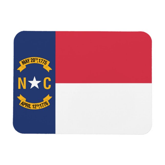 Statlig flagga i North Carolina, Förenta staterna Magnet (Horisontell)