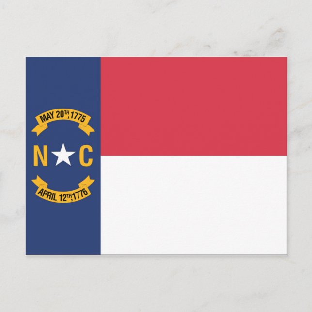 Statlig flagga i North Carolina, Förenta staterna Vykort (Framsida)
