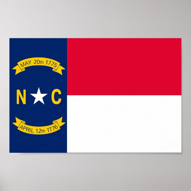 Statlig flagga i North Carolina Poster (Framsidan)