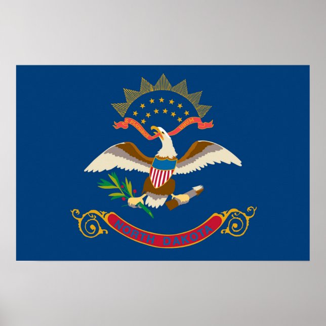 Statlig flagga i North Dakota, Förenta staterna Poster (Framsidan)