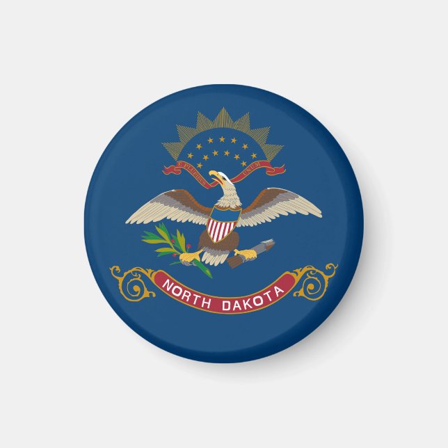 Statlig flagga i North Dakota Magnet (Framsidan)