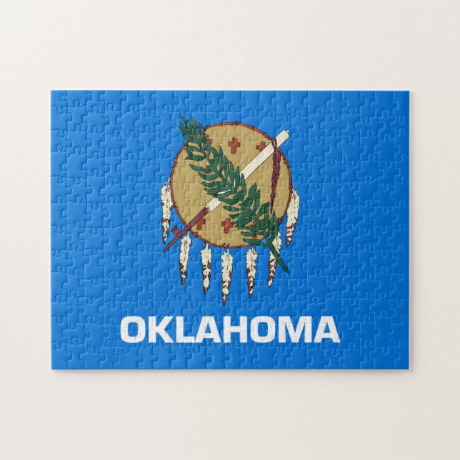 Statlig flagga i Oklahoma, Förenta staterna Pussel (Horisontell)