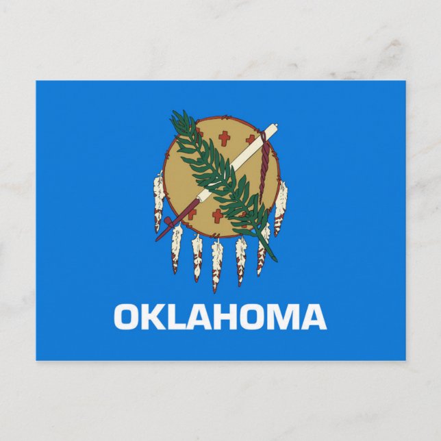 Statlig flagga i Oklahoma, Förenta staterna Vykort (Framsida)