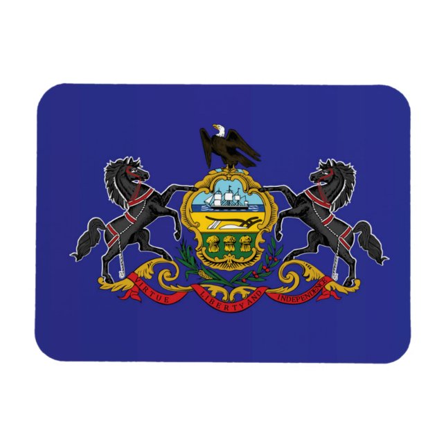 Statlig flagga i Pennsylvania, Förenta staterna Magnet (Horisontell)