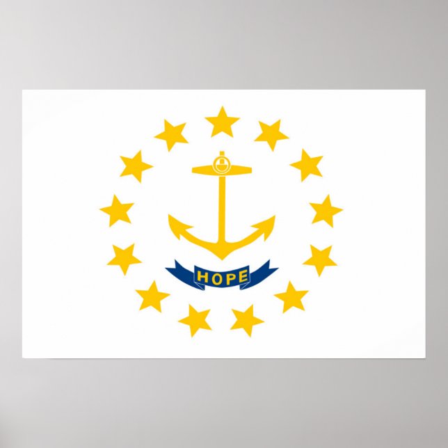 Statlig flagga i Rhode island, Förenta staterna Poster (Framsidan)