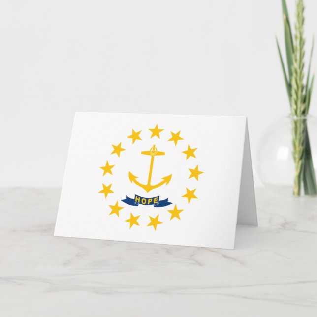 Statlig flagga i Rhode island Kort (Framsida)