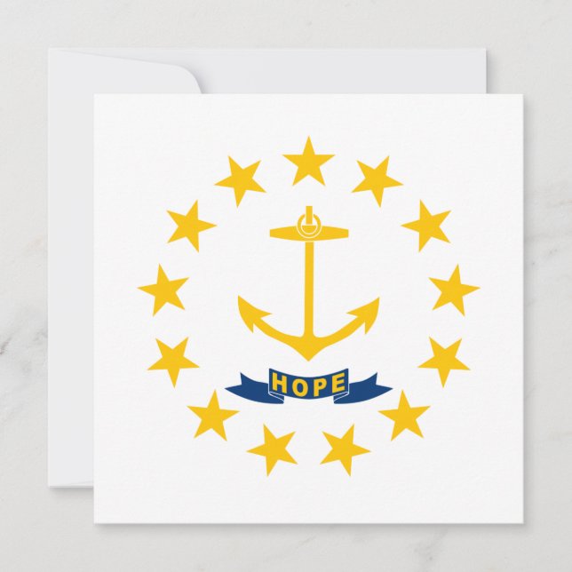 STATLIG FLAGGA i RHODE ISLAND Kort (Framsida)
