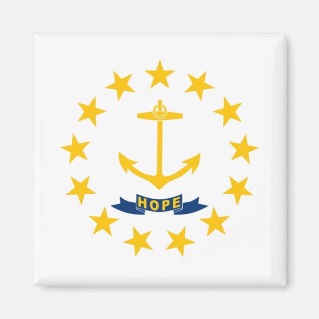 STATLIG FLAGGA i RHODE ISLAND Magnet (Framsidan)