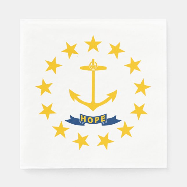 STATLIG FLAGGA i RHODE ISLAND Pappersservett (Framsidan)