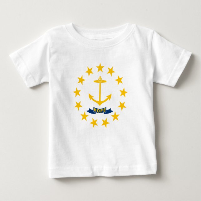 STATLIG FLAGGA i RHODE ISLAND T Shirt (Framsida)