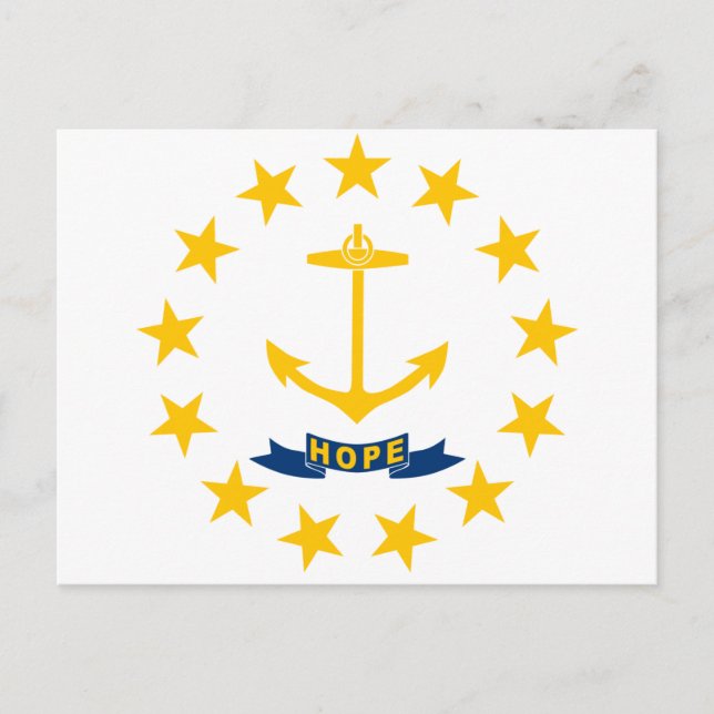 STATLIG FLAGGA i RHODE ISLAND Vykort (Framsida)