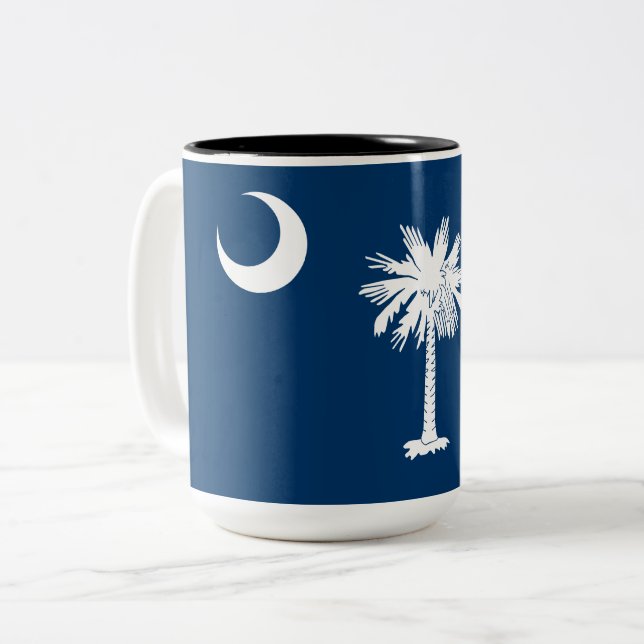 Statlig flagga i South Carolina Två-Tonad Mugg (Framsida vänster)