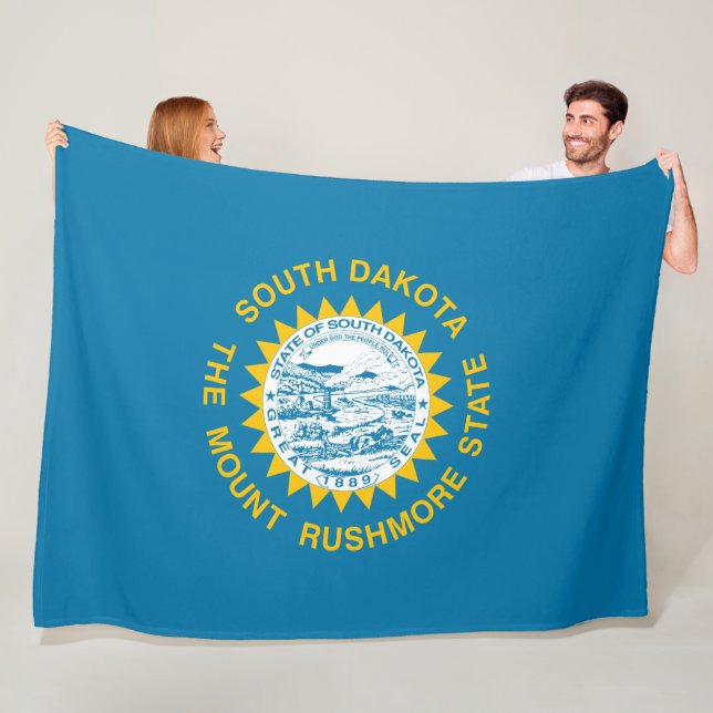 Statlig flagga i South Dakota Fleecefilt (På plats)