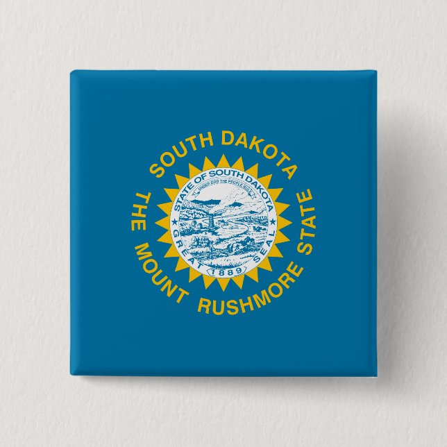 Statlig flagga i South Dakota Knapp (Framsida)