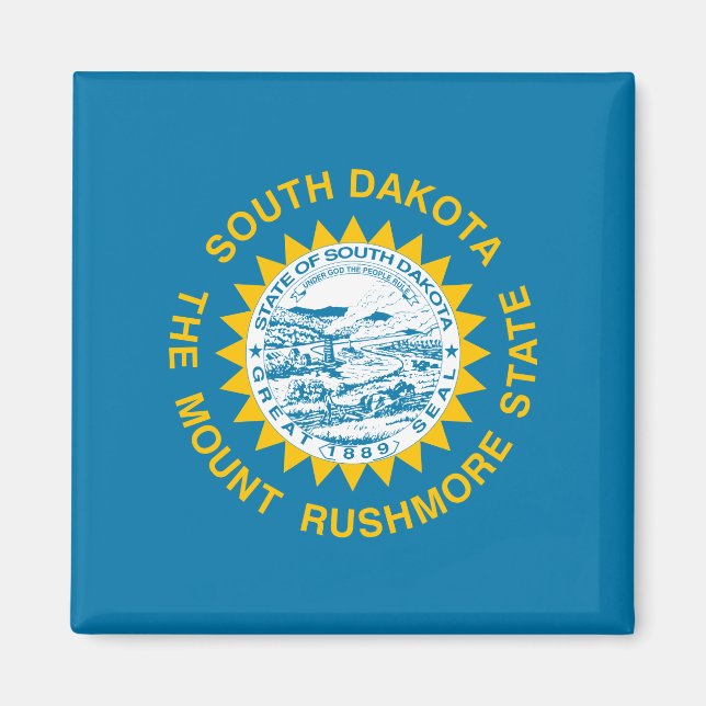 Statlig flagga i South Dakota Magnet (Framsidan)