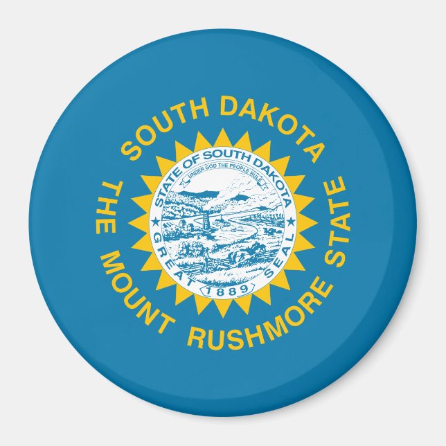 Statlig flagga i South Dakota Magnet (Framsidan)