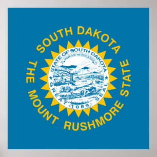 Statlig flagga i South Dakota Poster