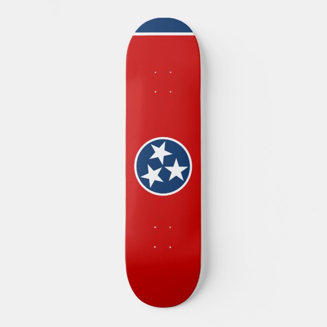 Statlig flagga i Tennessee Mini Skateboard Bräda 18,5 Cm (Framsida)