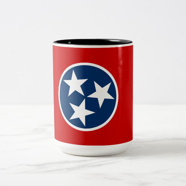 Statlig flagga i Tennessee Två-Tonad Mugg (Center)