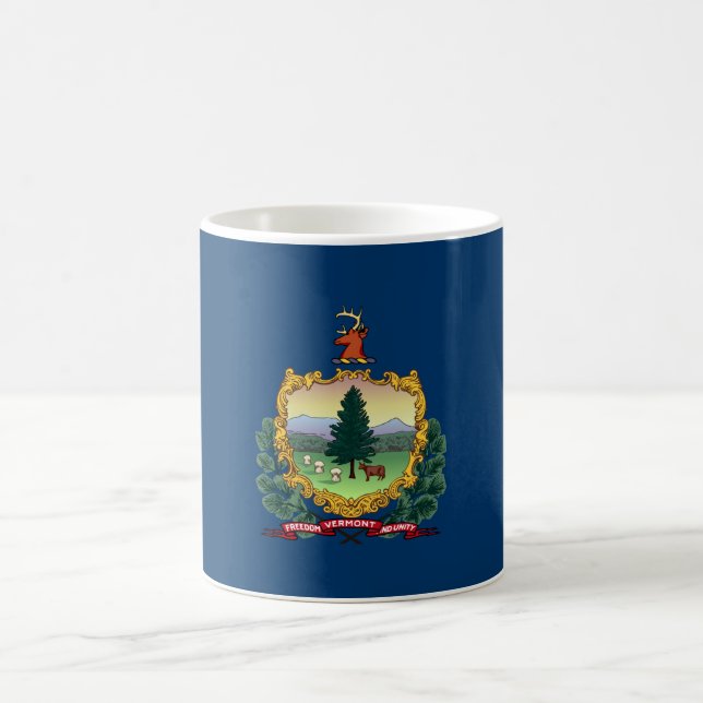 Statlig flagga i Vermont Kaffemugg (Center)
