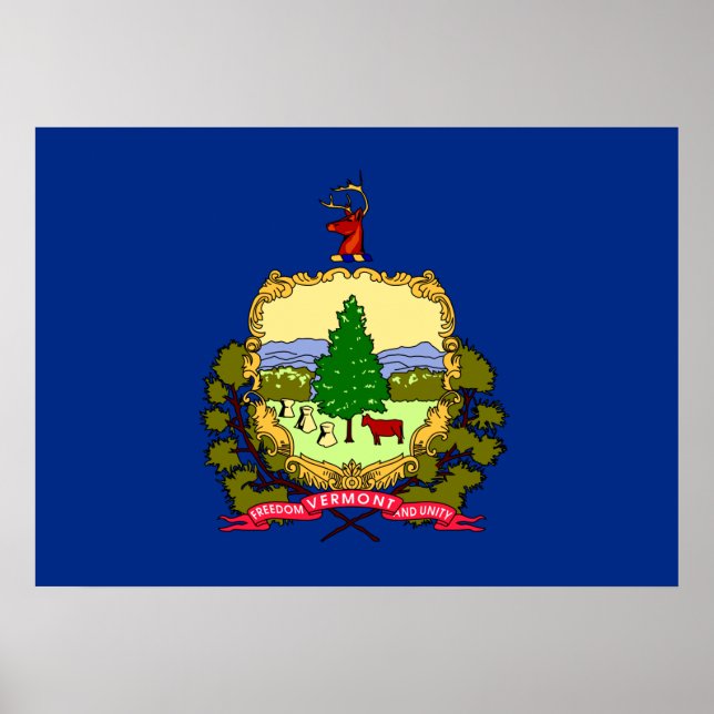 Statlig flagga i Vermont Poster (Framsidan)