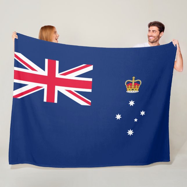 Statlig flagga i Victoria (Australien) Fleecefilt (På plats)