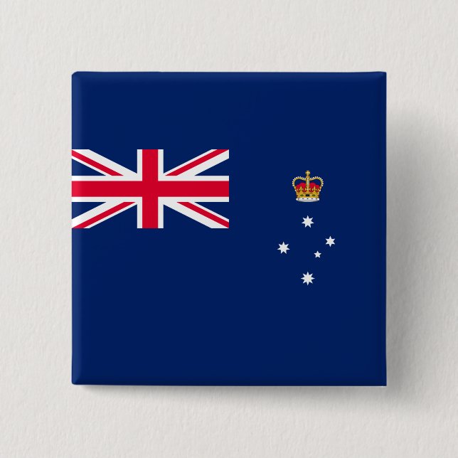 Statlig flagga i Victoria (Australien) Knapp (Framsida)