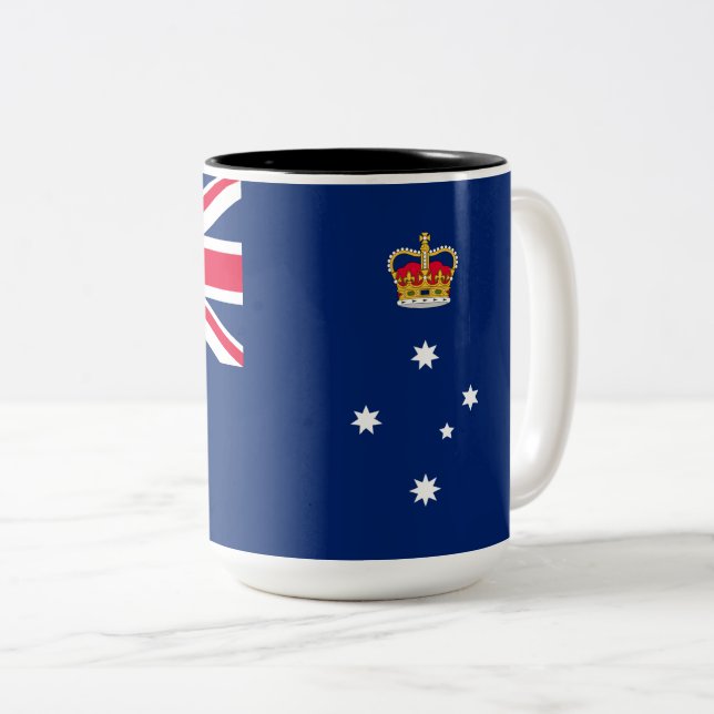 Statlig flagga i Victoria (Australien) Två-Tonad Mugg (Framsida höger)