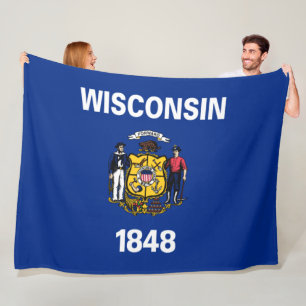 Statlig flagga i Wisconsin Fleecefilt