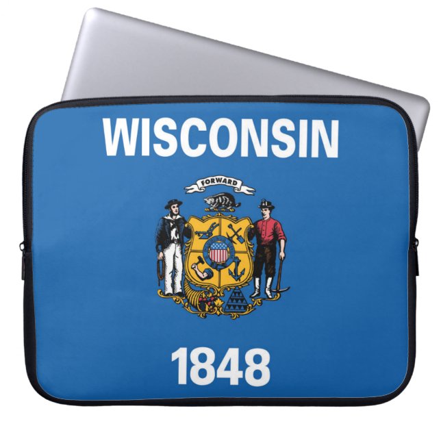 Statlig flagga i Wisconsin, Förenta staterna Laptop Fodral (Framsidan)