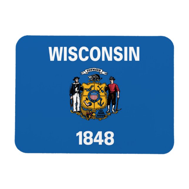 Statlig flagga i Wisconsin, Förenta staterna Magnet (Horisontell)