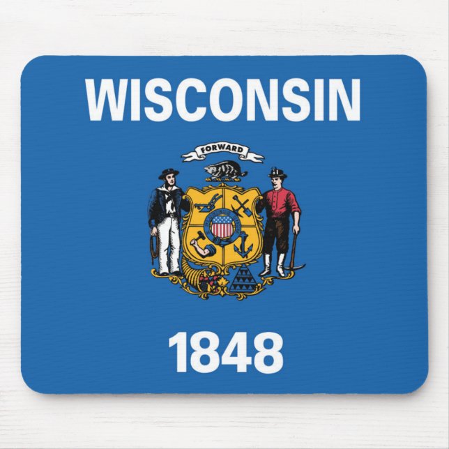Statlig flagga i Wisconsin, Förenta staterna Musmatta (Framsidan)