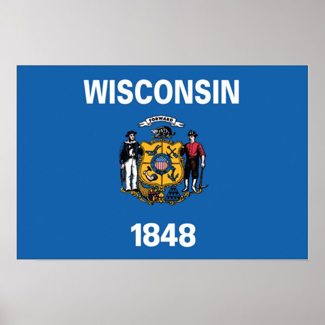 Statlig flagga i Wisconsin, Förenta staterna Poster (Framsidan)
