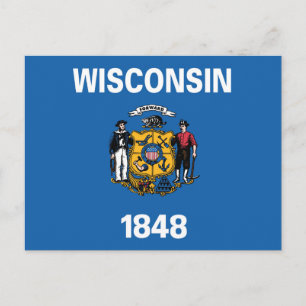 statlig flagga i Wisconsin, Förenta staterna Vykort