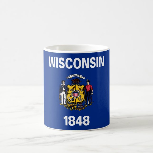 Statlig flagga i Wisconsin Kaffemugg (Center)