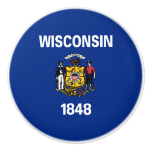 Statlig flagga i Wisconsin Knopp