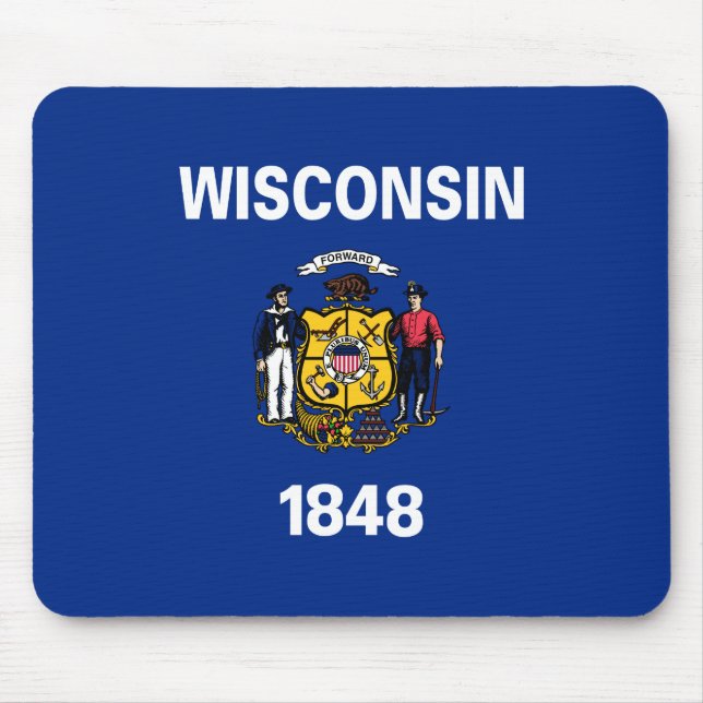 Statlig flagga i Wisconsin Musmatta (Framsidan)