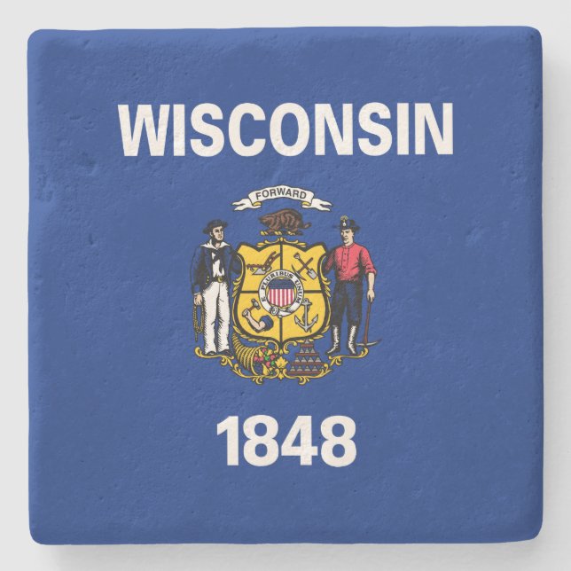 Statlig flagga i Wisconsin Stenunderlägg (Framsidan)