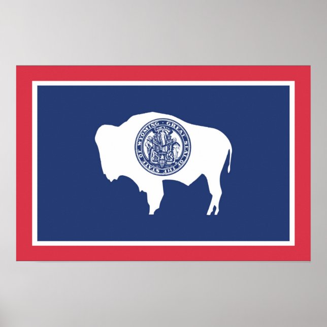 Statlig flagga i Wyoming, Förenta staterna Poster (Framsidan)