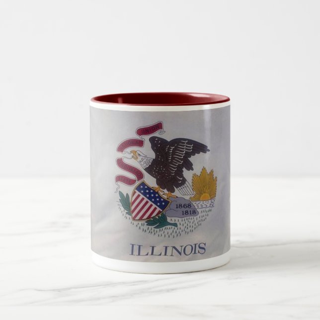 Statlig flagga Illinois Mugg (Center)