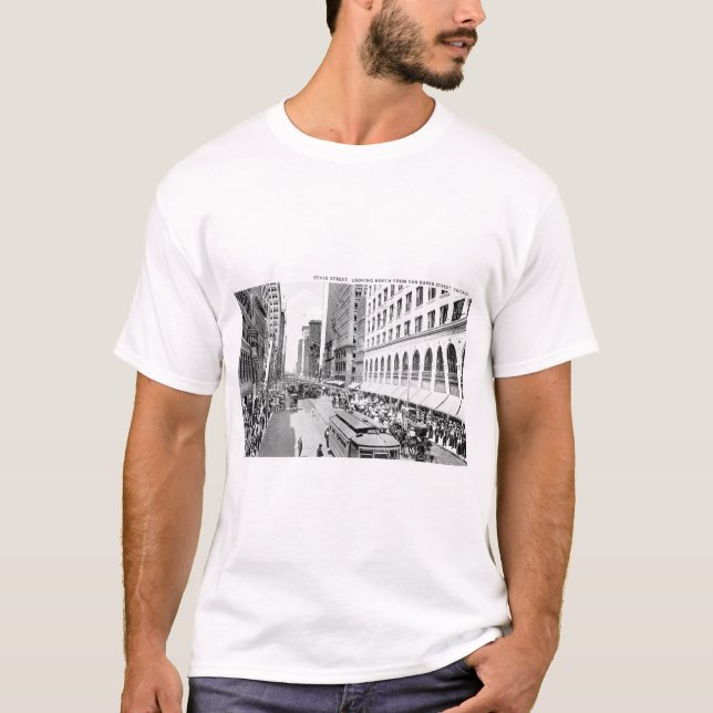 Statlig gata, Chicago, Illinois Tee Shirt (Framsida)