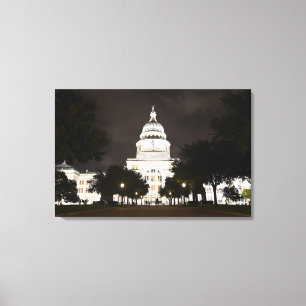 Statlig huvudstad av Austin, Texas på natten Canvastryck