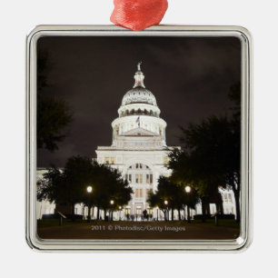 Statlig huvudstad av Austin, Texas på natten Julgransprydnad Metall
