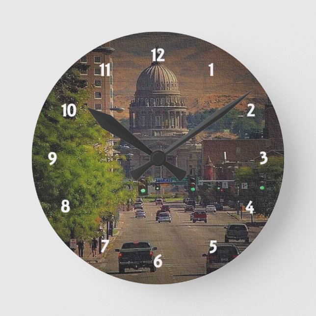 Statlig huvudstad i Boise, Idaho Rund Klocka (Framsida)