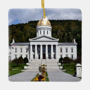 Statlig huvudstad i Vermont - keramisk prydnadsfö Julgransprydnad Keramik