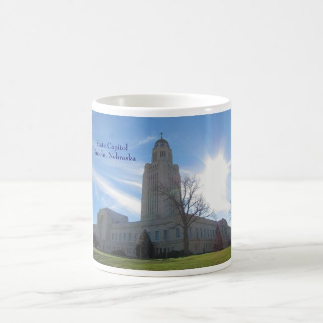 Statlig huvudstad Lincoln, NE-mugg 4 Kaffemugg (Center)