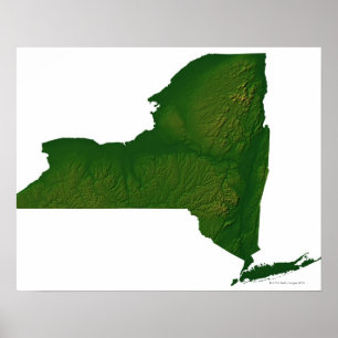Statlig karta av New York Poster