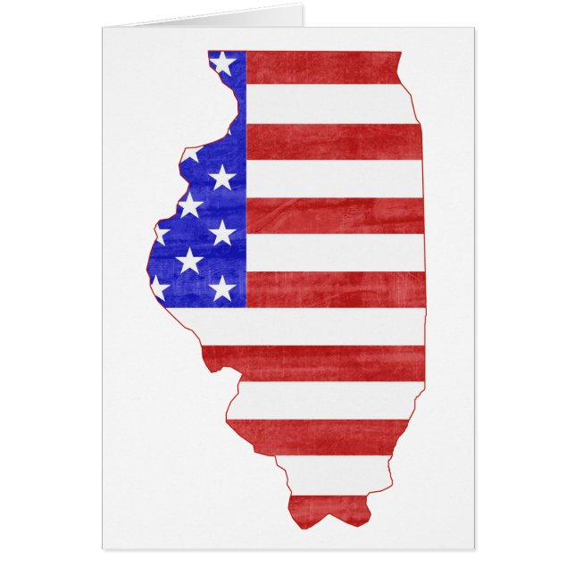 Statlig karta för Illinois USA silhouette Hälsningskort (Framsidan)
