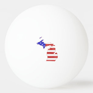 Statlig karta för Michigan USA flaggasilhouette Pingisboll